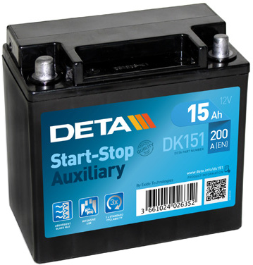 Acumulatoar auto Deta DK151 Start-Stop Auxiliary