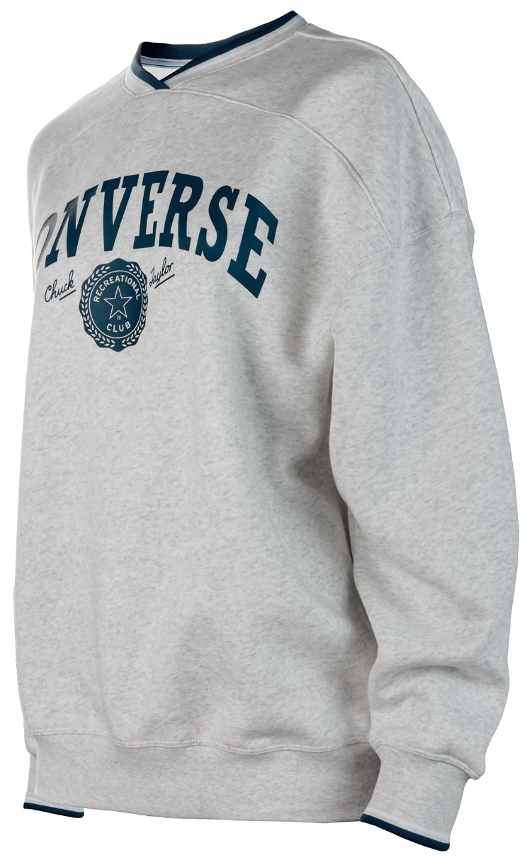 Hanorac damă Converse Retro Chuck Oversized V-Neck Gray, s.M