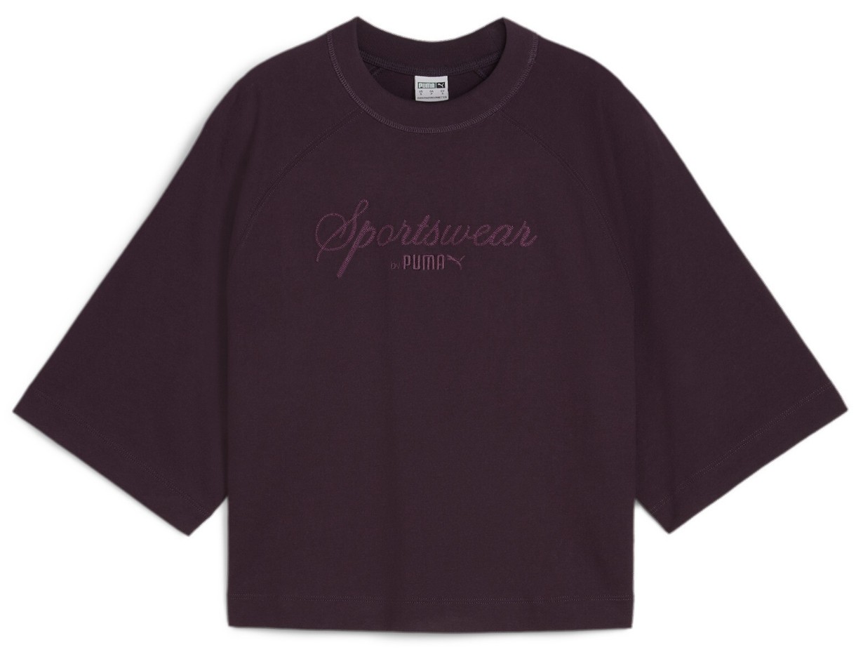 Женская футболка Puma Classics + Oversized Tee Midnight Plum, s.L