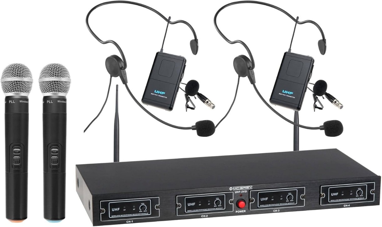 Microfon MCGREY UHF-2V2H Quad Funkset