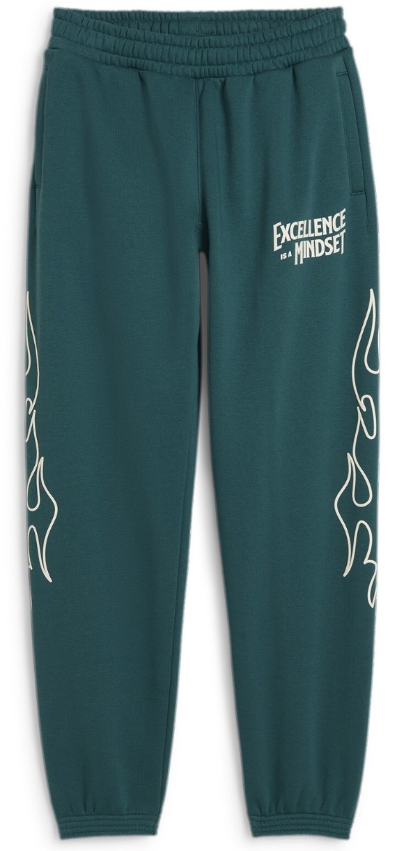 Pantaloni spotivi pentru copii Puma Basketball Caution Sweat Pants B Cold Green, s.164