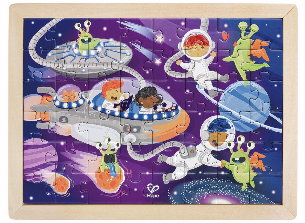 Puzzle Hape 2in1 Space Friends (E1644)