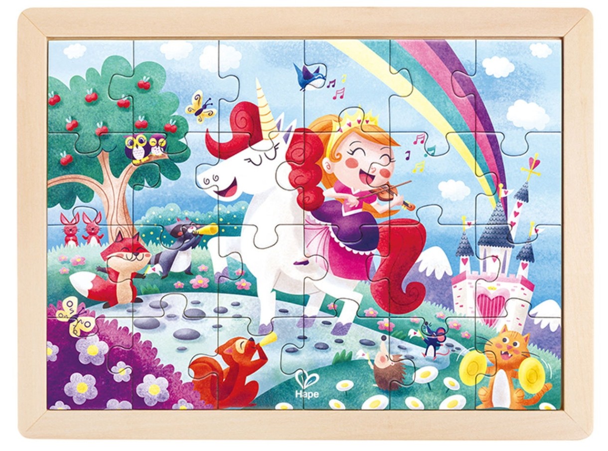Puzzle Hape 2in1 Unicorn Friends (E1642)