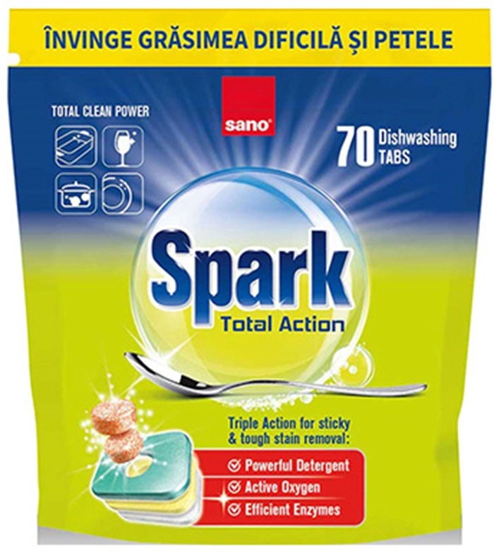 Detergent pentru mașine de spălat vase Sano Spark 70tab (351927)