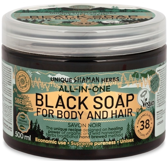 Мыло для душа Natura Siberica Black Soap All-in-One 500ml