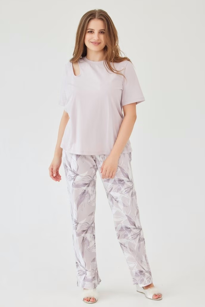 Pijama Ajoure T23606 Truffle/Print Leaf, s.S