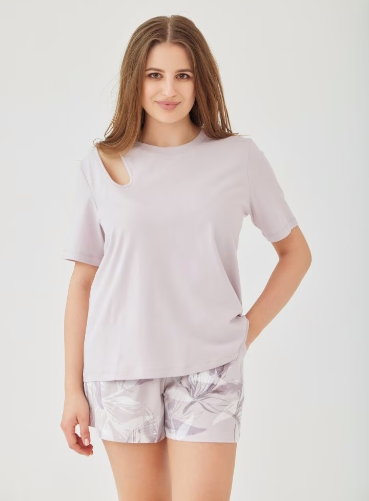 Pijama Ajoure T23613 Truffle/Print Leaf, s.2XL