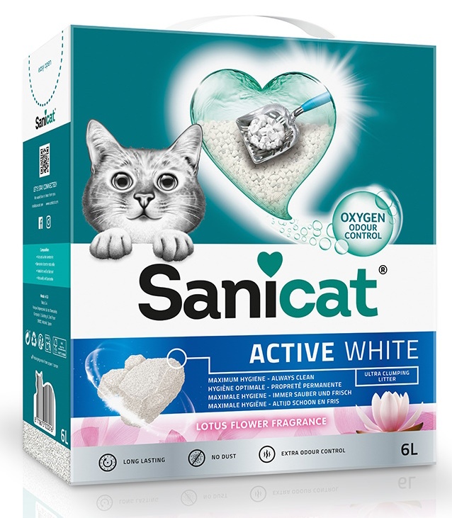 Asternut igienic pentru pisici Sanicat Active White Lotus 6L