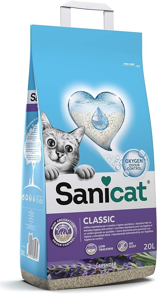 Asternut igienic pentru pisici Sanicat Classic Lavender 20L