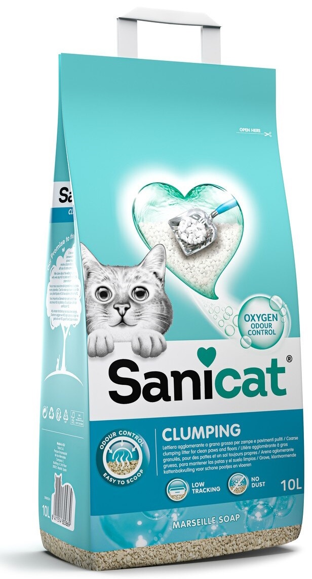 Asternut igienic pentru pisici Sanicat Clumping Marseille Soap 10L