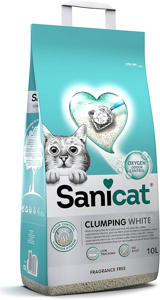 Asternut igienic pentru pisici Sanicat Clumping White 10L