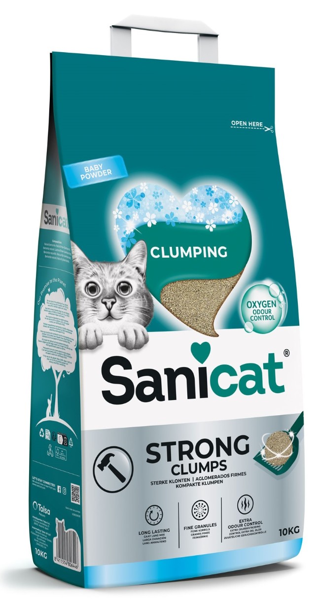 Asternut igienic pentru pisici Sanicat Strong Clumping 10kg