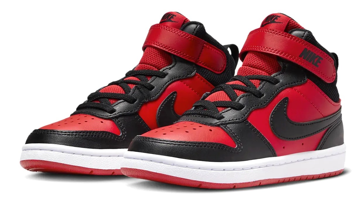 Bocanci pentru copii Nike Court Borough Mid 2 Ps University Red/White/Black, s.33