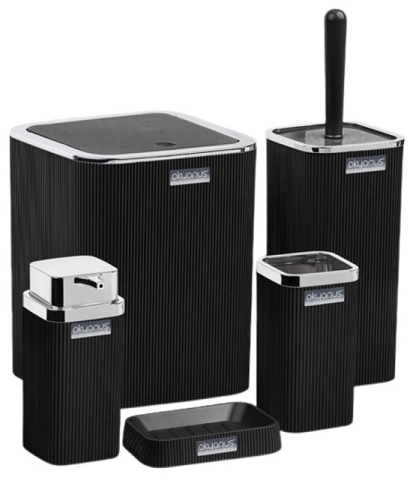 Набор для ванной комнаты Okyanus Black OKY461-1S