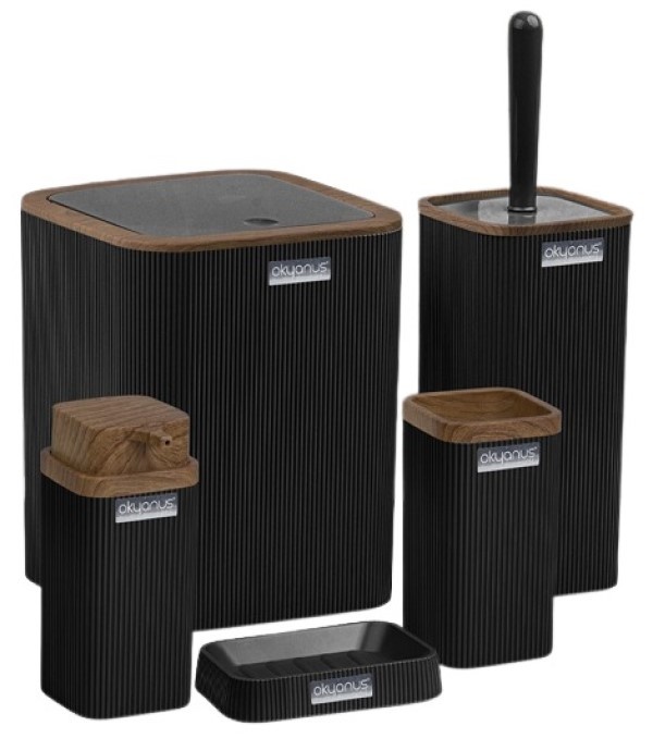 Набор для ванной комнаты Okyanus Black OKY461-3S