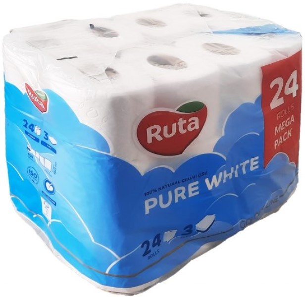 Hârtie igienica Ruta Deluxe 3 plies 24 rolls.