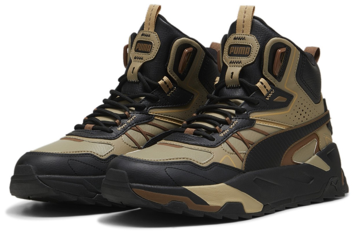 Bocanci pentru bărbați Puma Trinity Mid Hybrid L Oak Branch/Puma Black/Sand Dune/Haute Coffee, s.45