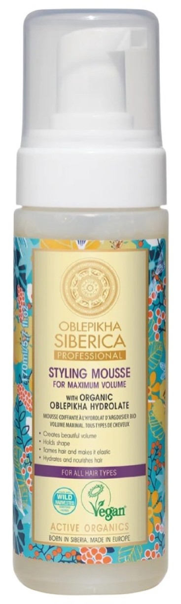Mousse pentru coafat Natura Siberica Oblepikha Styling Mousse for Maximum Volume 170ml