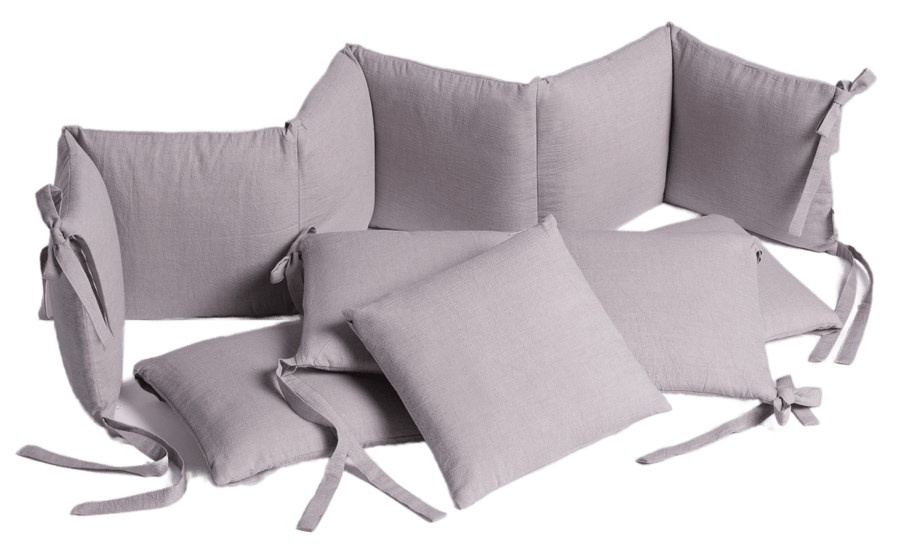 Protectie laterala pentru patut Perina Soft Cotton Grey/Lilac (СК1/4-05.6)