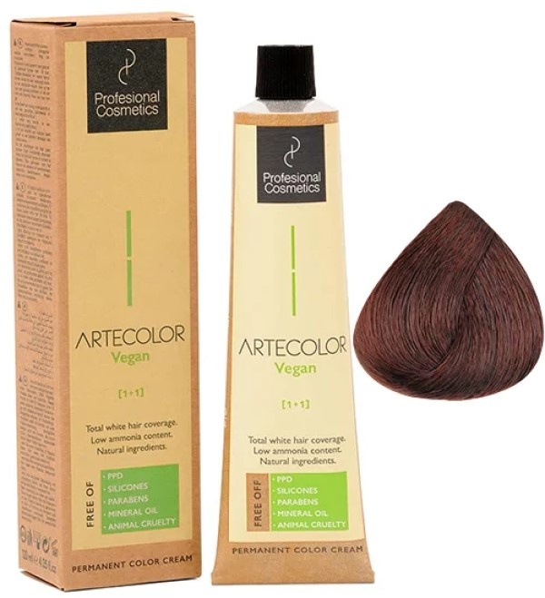 Vopsea pentru păr Profesional Cosmetics Artecolor Vegan 120ml N4.5