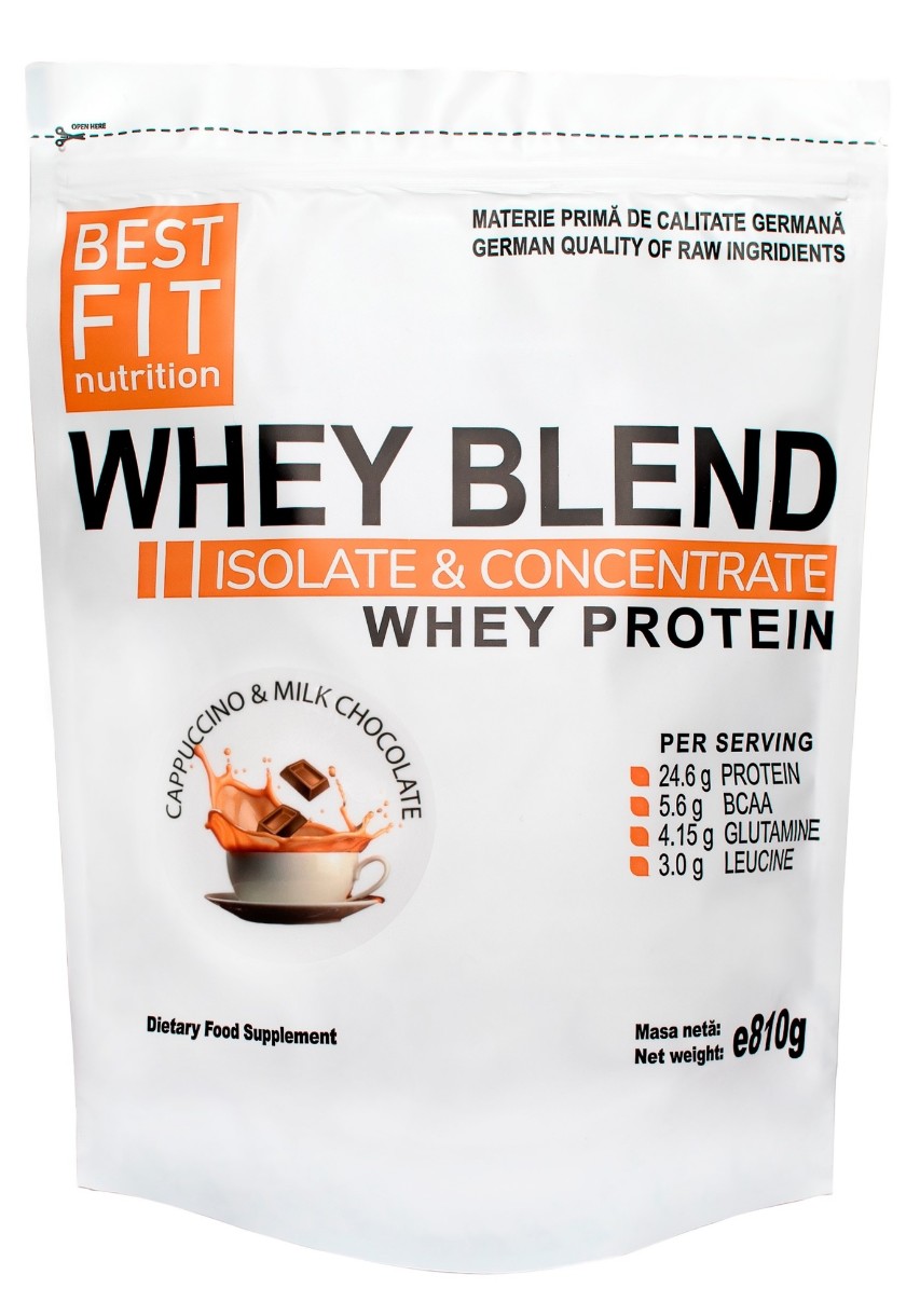 Протеин Best Fit Whey Blend Cappuccino & Milk Chocolate 810g