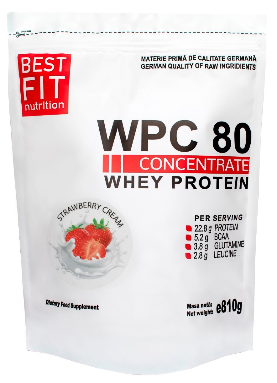 Протеин Best Fit WPC 80 Strawberry Cream 810g