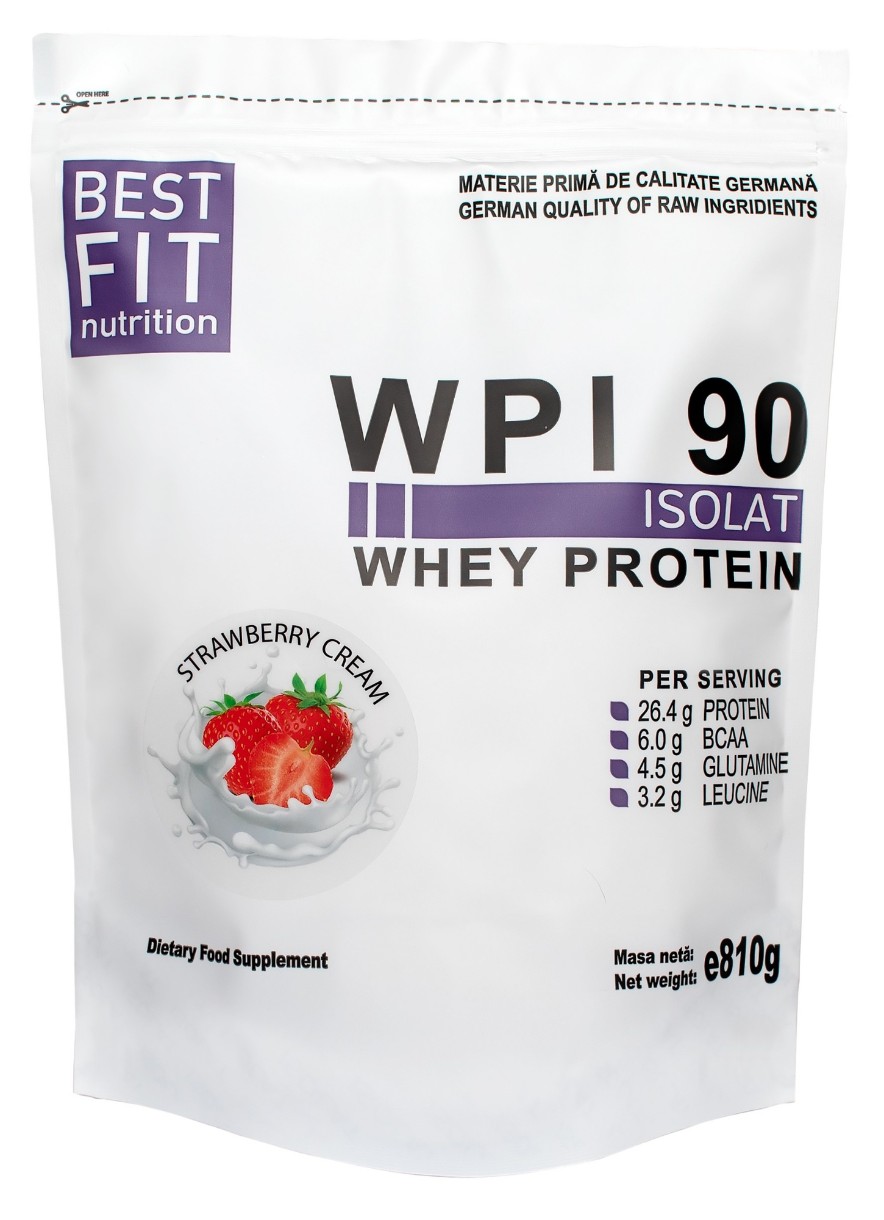 Протеин Best Fit WPI 90 Strawberry Cream 810g