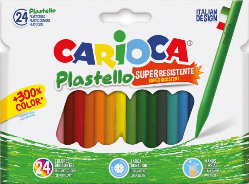 Creioane de ceară Carioca Plastello (52726) 24pcs