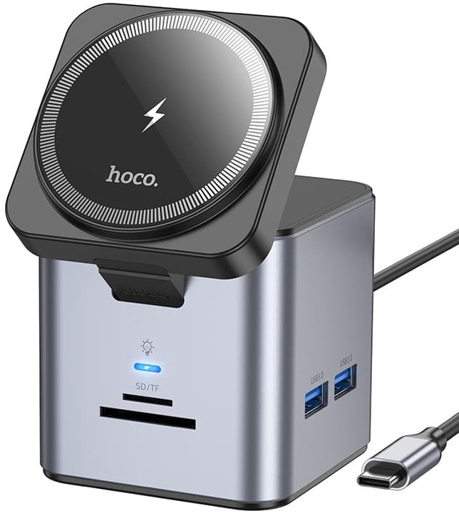 Зарядное устройство Hoco HB49 Effortless 9-in-1 Metal Gray
