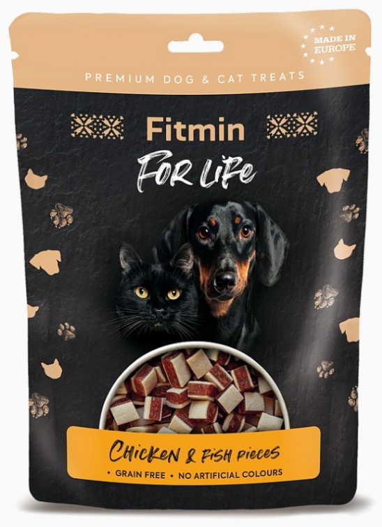 Лакомства для собак Fitmin For Life Chicken & Fish Pieces 70g