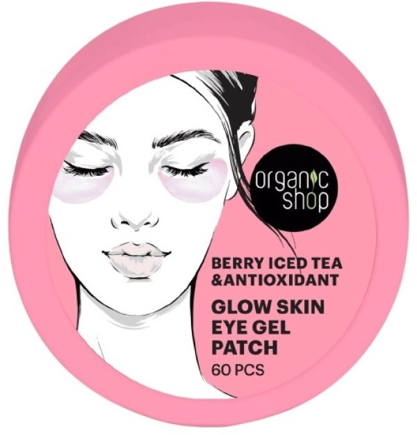 Патчи для глаз Organic Shop Glow Skin Berry Iced Tea & Antioxidant 60pcs