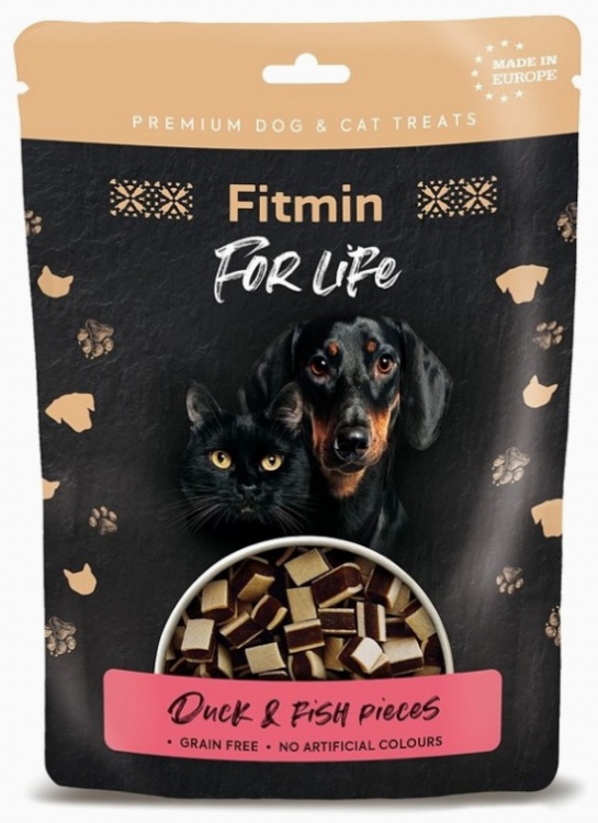 Лакомства для собак Fitmin For Life Duck & Fish Pieces 70g