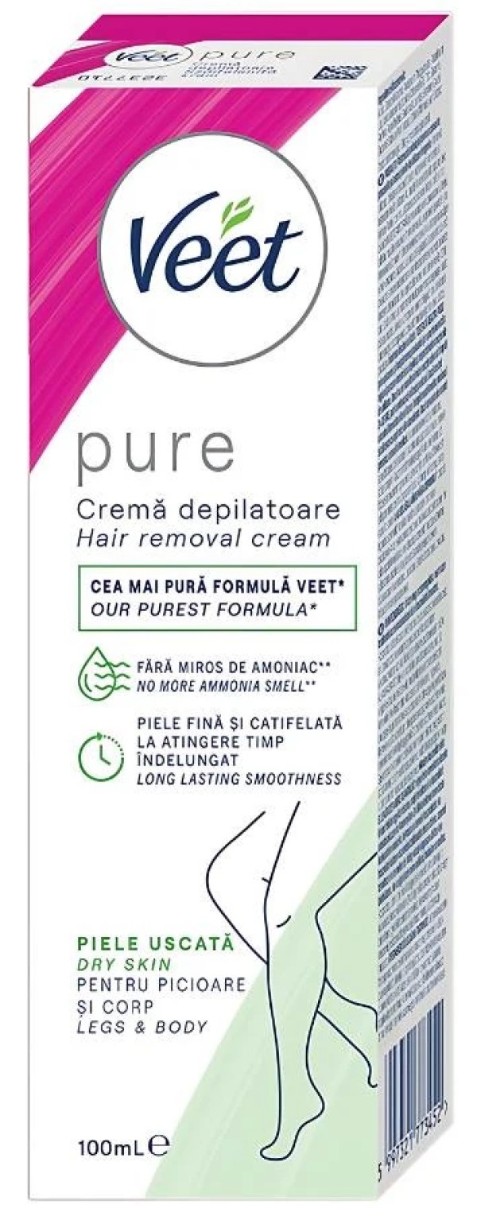 Cremă pentru depilare Veet Pure Dry Skin 100ml