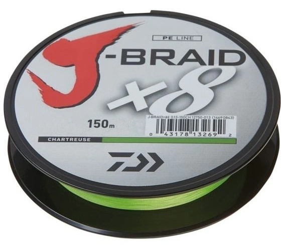 Леска для рыбалки Daiwa J-Braid X8 PE 150m Green 0.10mm