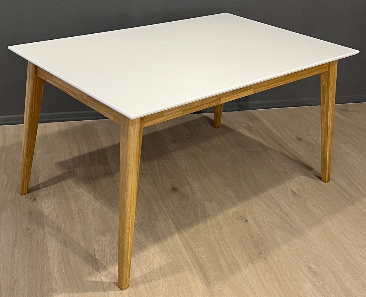 Masă pentru bucătărie MobiCasa Oslo 120/200x80 White/Natural Wax