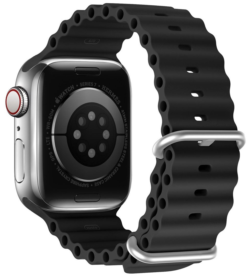 Curea Dux Ducis Strap Ocean Wave Version Apple Watch 42mm/44mm/45mm Black