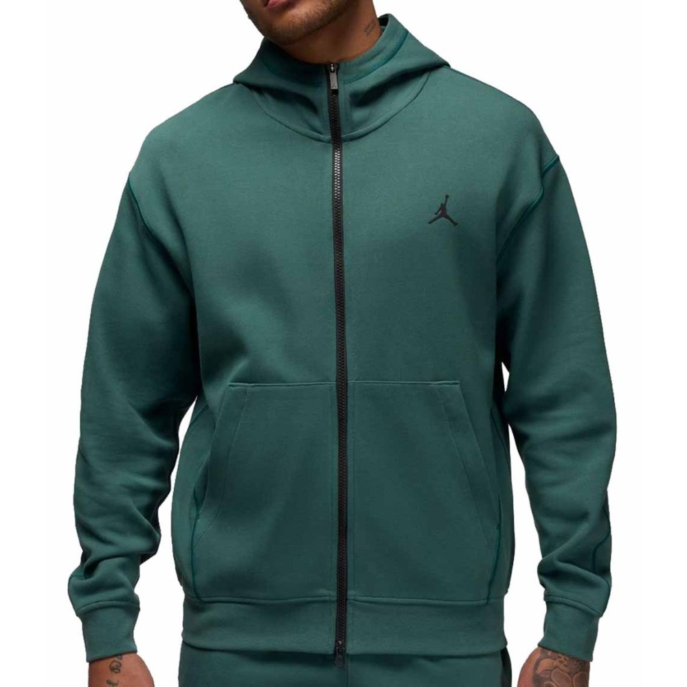 Hanorac pentru bărbați Nike M Jordan Sport Hoop Fleece Dri-Fit Full-Zip Hoodie Oxidized Green/Black, s.XL