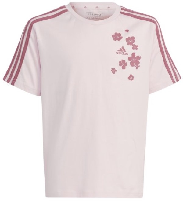 Детская футболка Adidas Jg Flwr T Sandy Pink/Preloved Crimson, s.164
