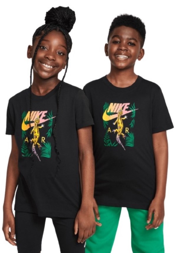 Tricou pentru copii Nike K Nsw Tee Create 1.2 Gecko Black, s.M