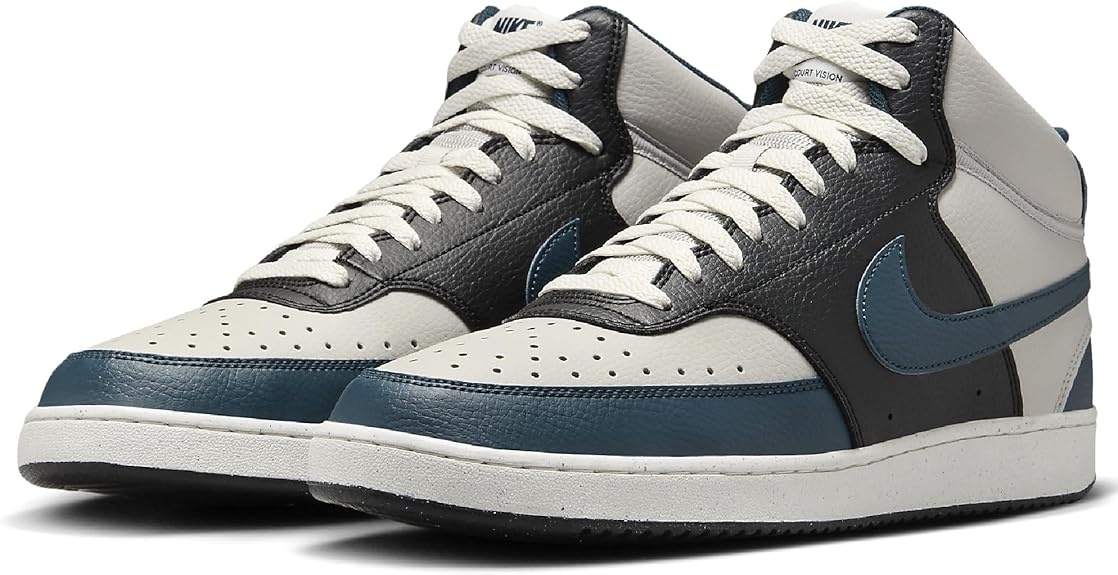 Bocanci pentru bărbați Nike Court Vision Mid Nn Light Iron Ore/Phantom/Black/Armory Navy, s.42
