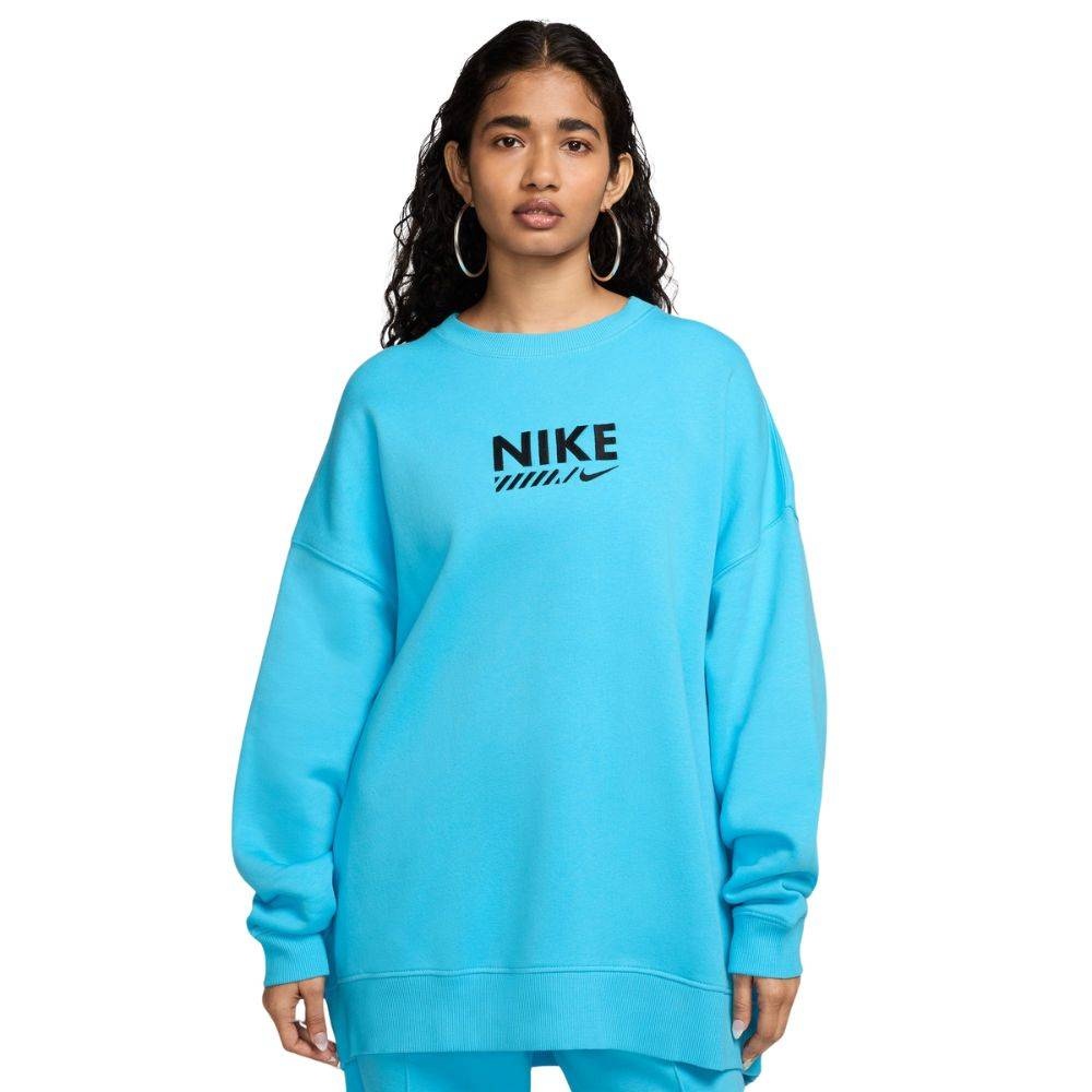 Hanorac damă Nike W Nsw Oversized Fleece Crew-Neck Sweatshirt Baltic Blue, s.L