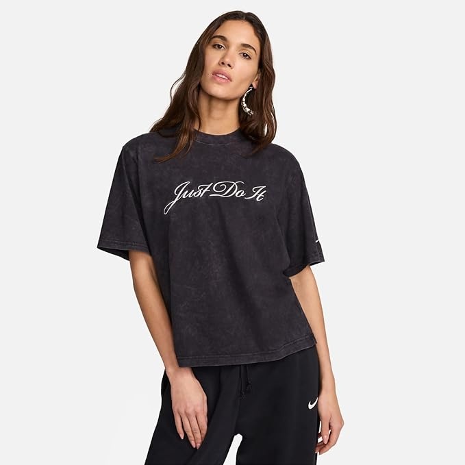 Tricou de dame Nike W Nsw Tee Boxy Wash Black/Photon Dust, s.L