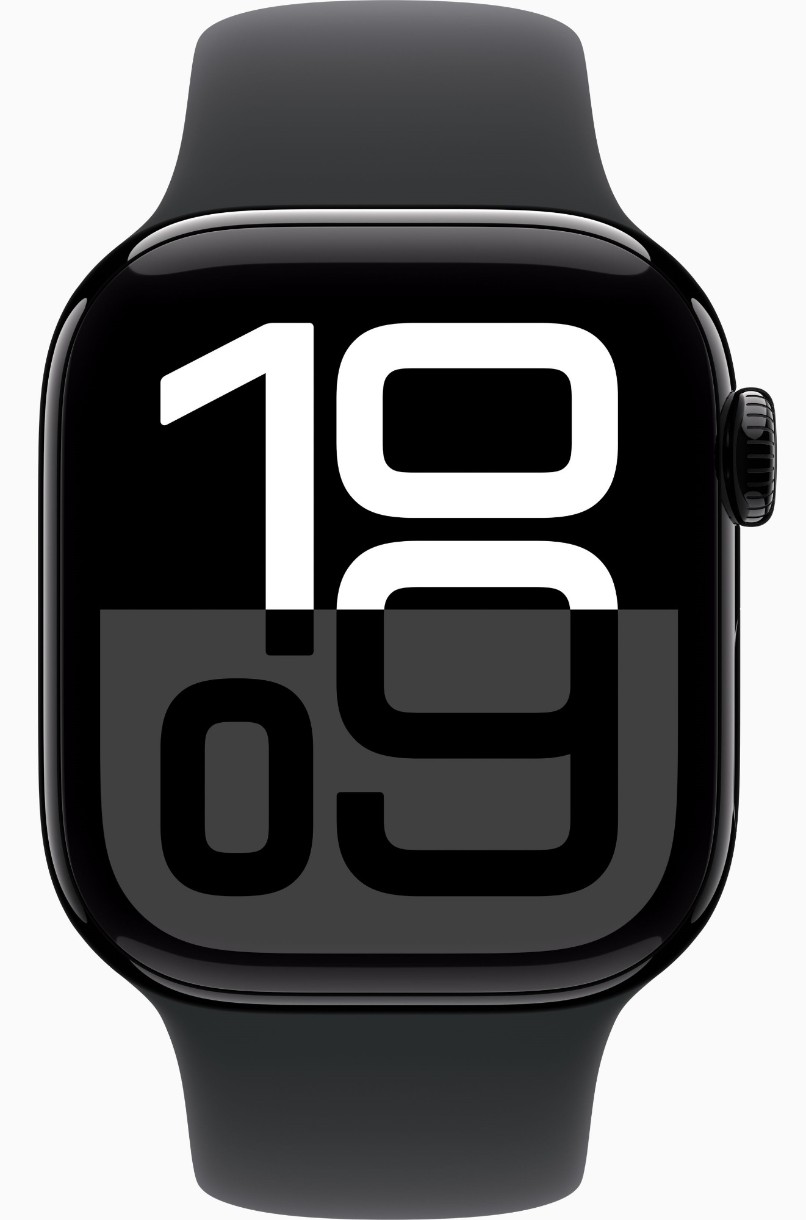 Smartwatch Apple Watch Series 10 GPS 42mm Jet Black Aluminium Case with Black Sport Band S/M (MWWE3)