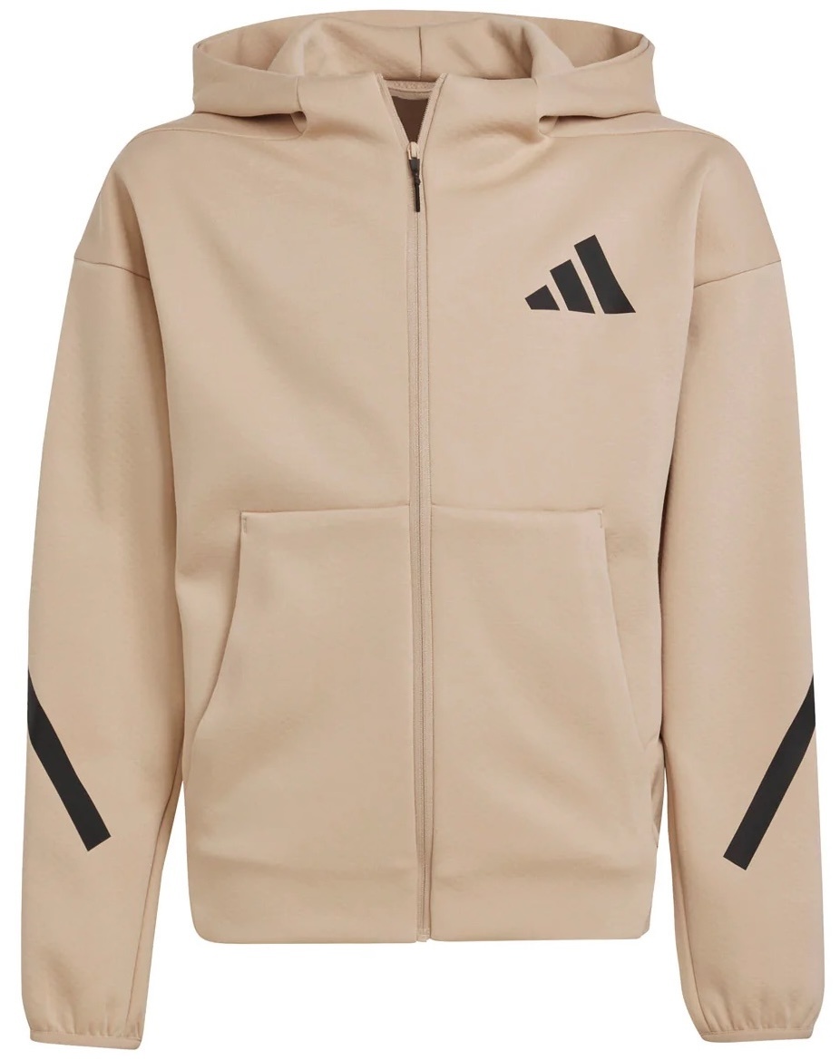 Hanorac pentru copii Adidas J Z.N.E. Fz Magic Beige/Black, s.140