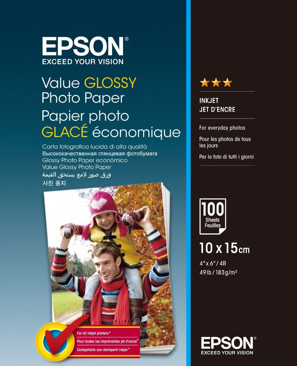 Фотобумага Epson 10x15cm 183g 100p Value Glossy