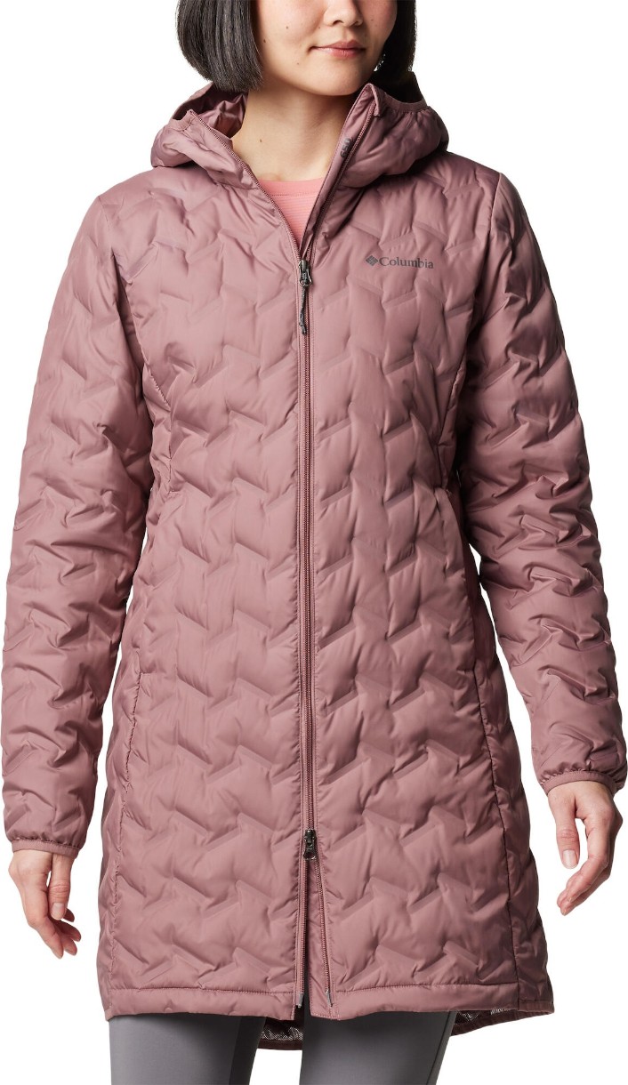 Geacă pentru dame Columbia Delta Ridge II Long Down Jacket Pink, s.M