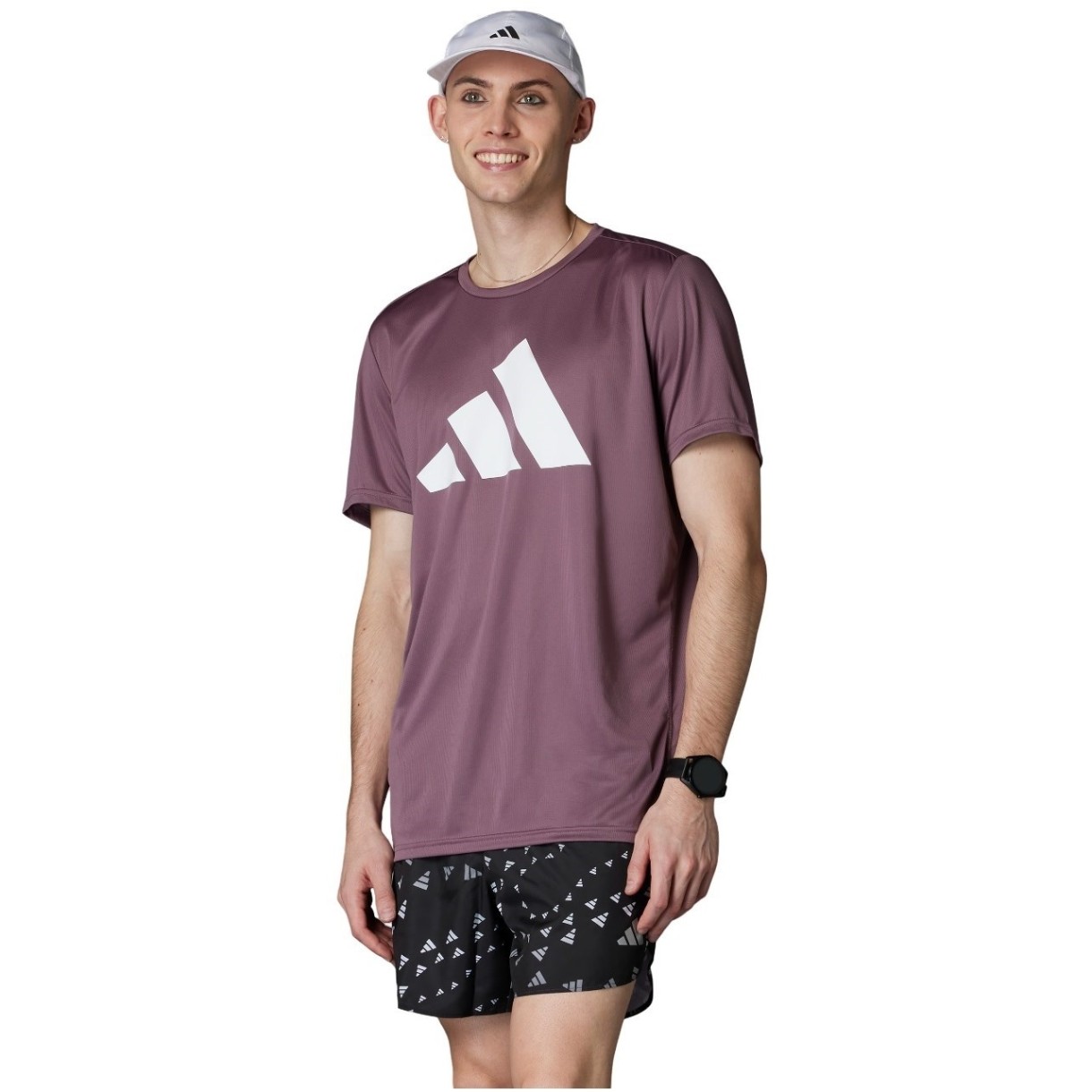 Tricou bărbătesc Adidas Run It Tee Shadow Fig, s.S