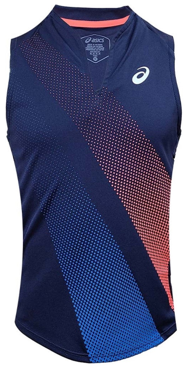 Tricou pentru copii Asics Girls Tennis Graphic Tank Blue, s.S