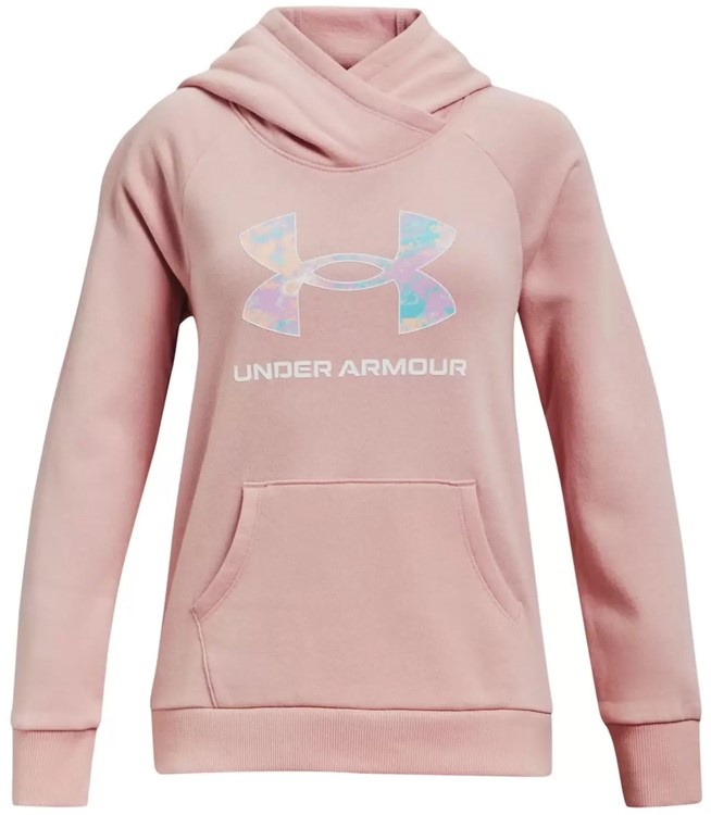 Hanorac pentru copii Under Armour Rival Logo Hoodie Pink, s.155-159