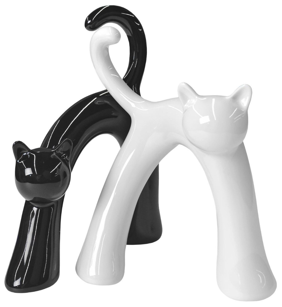 Statuetă Deco Pisici White/Black